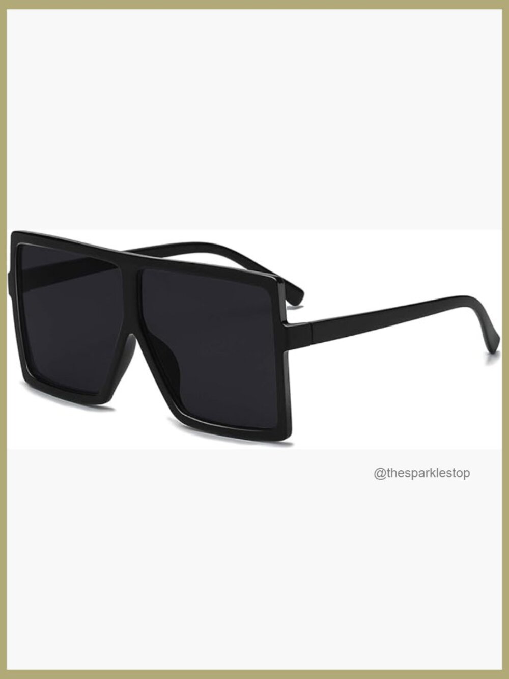 Oversized Square Sunglasses Plastic Frame UV400 Protection